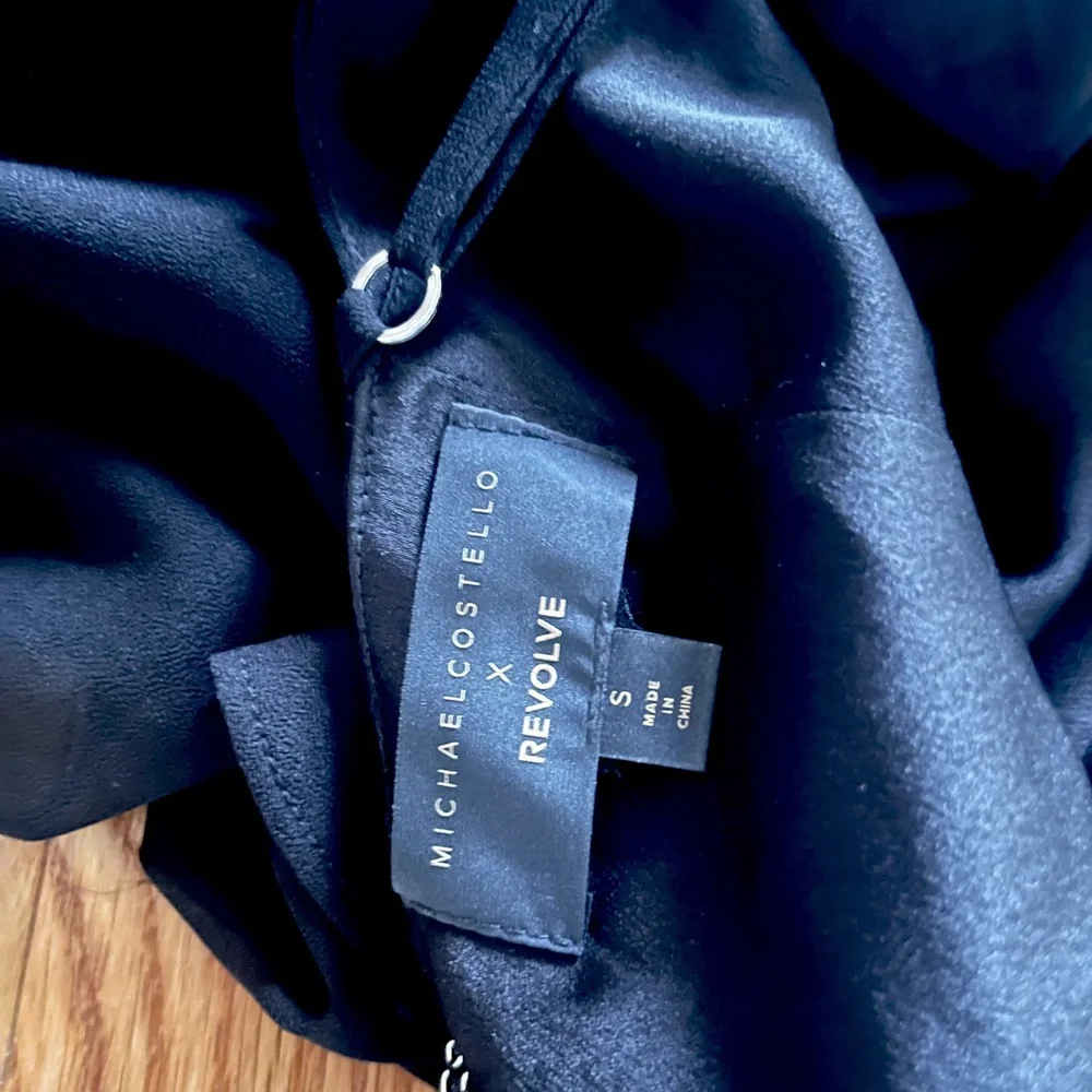 Michael Costello‎ x Revolve Ariana Tiered Ruffle Black Mini Dress
